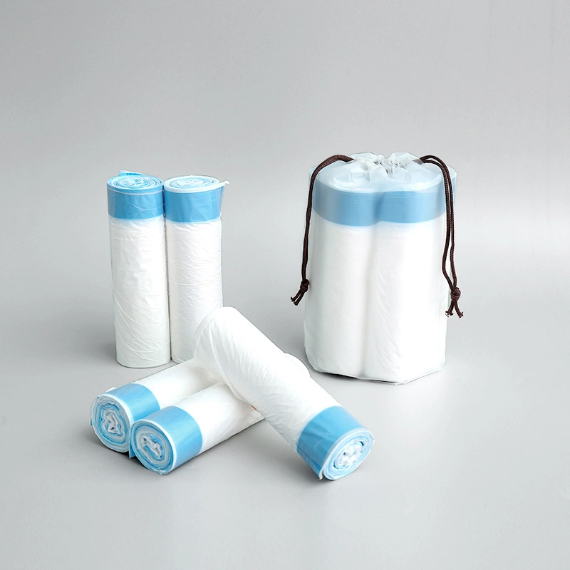 Pbat Trash Drawstring Garbage Bags 100% Biodegradable Trash Bags on Roll