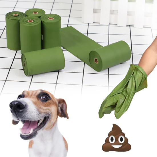 Prodotti per animali domestici per escrementi di cane compostabili e biodegradabili al 100%, forniture per animali domestici, sacchetti per rifiuti, sacchetti per escrementi, sacchetti per imballaggio